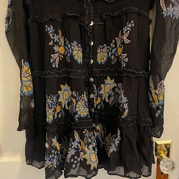 New Farm Rio Stitched Garden Black Dress size Large - Picture 7 of 17